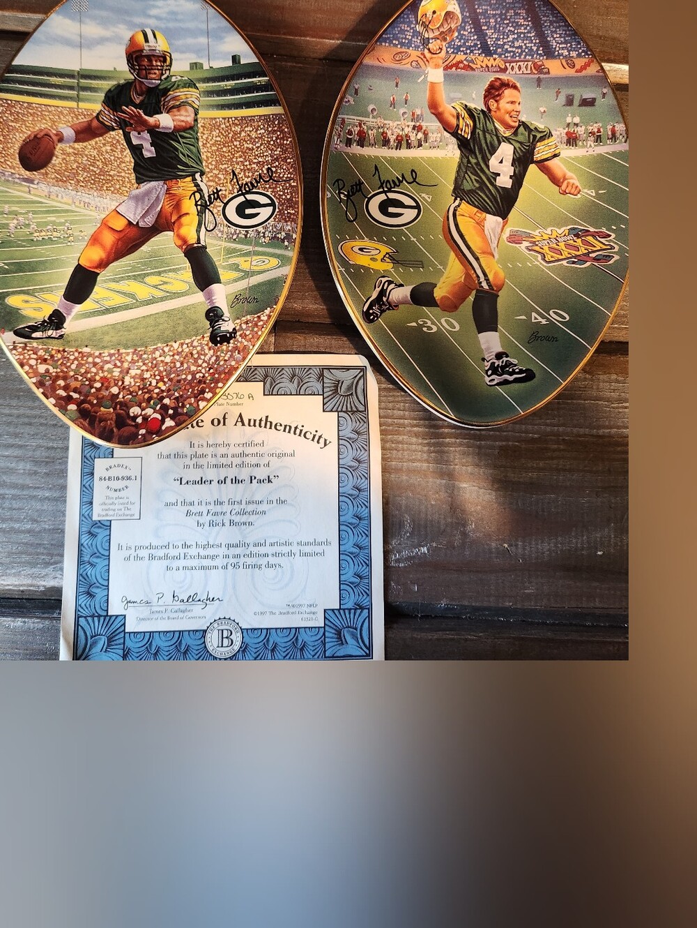 Green Bay Packers Decorative Football Plaques - Green & Gold